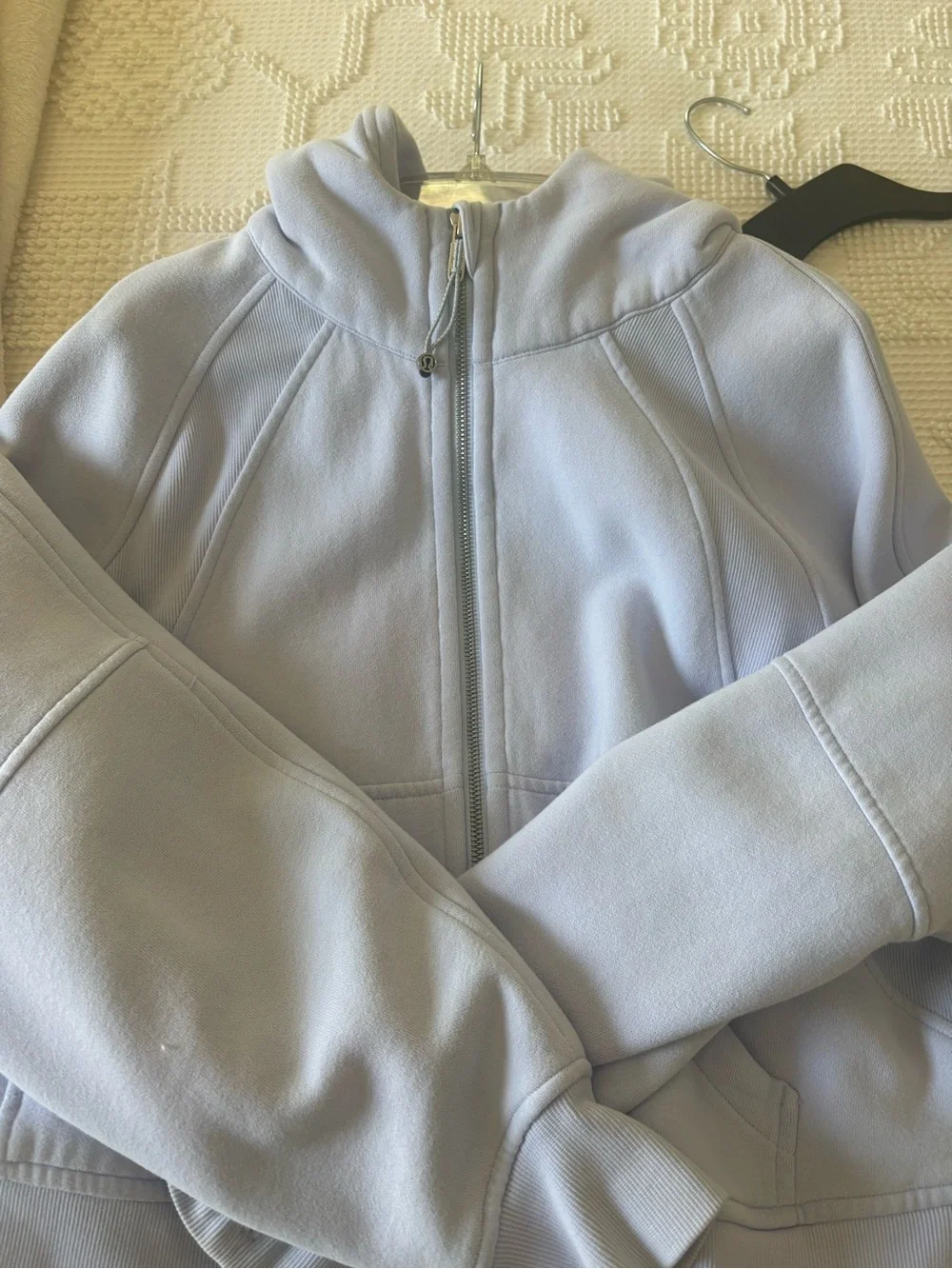 Light Lavender Scuba Zip-Up Hoodie
